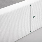 ZINUS 9 Inch Box Spring with Cover, No Assembly Mattress Foundation, Sturdy Metal Structure, Split Queen, White