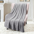 Exclusivo Mezcla Extra Large Fleece Throw Blanket for Couch, Sofa, 300GSM Super Soft and Warm Blankets, Light Grey Throw All Season Use, Cozy, Plush, Lightweight, 50x70 Inches
