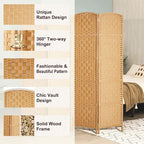 Rose Home Fashion 6 ft Tall Room Divider, Room Dividers and Folding Privacy Screens, 15.7in Privacy Screen 6 Panel Partition Temporary Wall Separation for Private, Light Beige