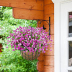 Ouddy Decor 24 Bundles Artificial Flowers for Outdoors UV Resistant Fake Plastic Plants Faux Boston Fern Greenery Stems for Spring Summer Indoor Garden Patio Window Box Kitchen Home Decor, Fuchsia