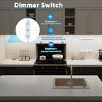Litever Under Cabinet Lights Plug in, 3 pcs 12 Inches LED Light Strip Bars. Super Bright Dimmable Linkable for Kitchen Under Cabinets Shelf Work Space Desk Closet Lighting. Daylight 5000K