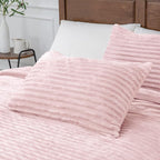 BEDELITE Fleece Twin Comforter Set -Super Soft & Warm Fluffy Pink Bedding, Luxury Fuzzy Heavy Bed Set for Winter with 1 Pillow case