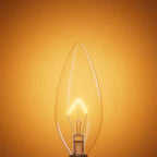 12-Pack E12 Candelabra Light Bulbs 40W Warm White 2500K, 380 Lumen Chandelier Light Bulb for Ceiling Fan, Indoor or Outdoor, B10 Clear Incandescent Candle Bulbs, Dimmable
