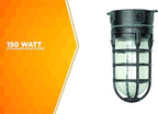 Woods L1706BLK Vandal Resistant 150W Incandescent Security Light, Ceiling Mount, Hammered Black