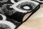 Custom Length Cut to Size Modern Farmhouse Carpet Runner Rug for Hallways, Non Slip Rubber Backed, 31 inch Wide X Customized Length, Geo Black, 31 inch X 25 feet