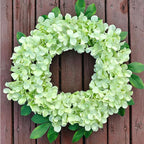 20 Pcs Green Hydrangea Artificial Flowers Bulk, Faux Hydrangea Flowers Heads, Artificial Fake Silk Hydrangea Flowers with Stems, Green Flowers Artificial for Decoration Wedding Décor Crafts