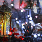 Brizled Red & White Christmas Lights, 78.74ft 240 LED String Lights Connectable, Outdoor Christmas Tree Light 8 Modes Mini Light String with Timer, Indoor Xmas Lighting for Garden Party