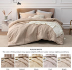 Bedsure California King Comforter Set - Warm Sand Soft Bedding for All Seasons, Cationic Dyed Bed Set, 3 Pieces, 1 California King Size Comforter (104"x96") and 2 Pillow Shams (20"x36"+2")