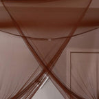 Mengersi Elegant Canopy Bed Curtains for Full Queen King Size Bed,Bed Canopy Mosquito Net Suitable for Indoor Outdoor Net (87x79x98“(Suggested for Full to King), Coffee)