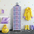 Sorbus Fabric Dresser for Kids Bedroom - Chest of 6 Drawers, Tall Storage Tower, Clothing Organizer, for Closet, for Playroom, for Nursery, Steel Frame, Fabric Bins - Wood Handle (Tie Dye Purple)