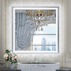 TETOTE 36x36 LED Bathroom Mirror with Lights Silver Metal Framed Brushed Nickel Front & Back Light Vanity Mirror Baroque Antifog Stepless Dimmable White/Warm/Natural,Wall Mounted(Horizontal/Vertical)