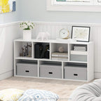 Furinno LUDER Book Shelf, 7-Cube Bookshelf, Bookcase, 9.4" x 19.5" x 41.7", for Living Room, Bedroom, Home Office, White