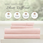 Linen Market Double-Brushed Patterned Microfiber California King Sheet Set 4 Piece – Oeko-TEX Certified Ultra Soft & Wrinkle-Free - 16" Deep Pocket Sheets Easy Care Cal-King Size - My Heart Pink