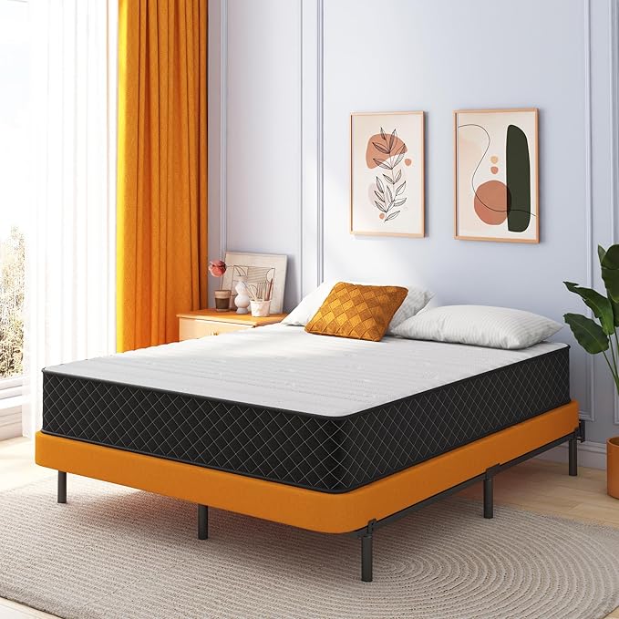 Swbvs Double Mattress, 10 Inch Hybrid Memory Foam Full Size Mattress, Full Bed Mattres in a Box Pressure Relief & Firm Mattresses,Double Size Matress