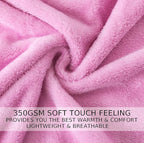 Flannel Fleece King Size Summer Blanket All Season 350GSM Lightweight Throw for The Bed Extra Soft Brush Fabric Winter Warm Sofa Blanket 90" x 108"(Pink King)