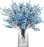 Uieke 15 Pcs Artificial Baby Breath Flowers Fake Gypsophila Bouquets Faux Silk Flower Real Touch Flowers for Wedding Farmhouse Decor DIY Home Party Office Kitchen Hotel Bathroom Garden Blue