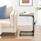 TUTOTAK C Shaped End Table with Charging Station, Side Table for Sofa, Couch Table with Storage Bag, Set of 2, TV Tray Table with 2 USB Ports and Outlets for Living Room, Bedroom, TB01BG0242