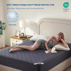 BEDLORE Waterproof Mattress Protector, Cal King Size Mattress Pad with Deep Pocket 6"-18" Depth, Soft Dirt-Proof Double Bed Mattress Cover for Bedroom, College Dorm, Hotel (Navy Blue)