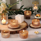 24 pcs Large Tea Light Holders, Gold Glass Candle Holders, Votive Candle Holders for Table Centerpiece Wedding Table Decor