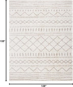 SAFAVIEH Arizona Shag Collection Area Rug - 9' Square, Ivory & Beige, Moroccan Design, Non-Shedding, 1.6-inch Thick, Ideal for High Traffic Areas in Living Room, Bedroom (ASG741A-9SQ)