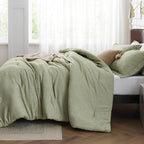 Bedsure Full Comforter Set - Olive Green Soft Bedding for All Seasons, Cationic Dyed Bed Set, 3 Pieces, 1 Full Size Comforter (82"x86") and 2 Pillow Shams (20"x26"+2")