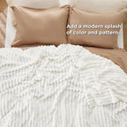 Bedsure GentleSoft California King Size White Fleece Blanket for Bed - Cozy Soft Blankets for Women, Cute Large Throws for Girls, Off White, 102x96 Inches