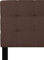 Flash Furniture Bedford Tufted Upholstered Queen Size Headboard in Dark Brown Fabric