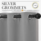 NICETOWN Thermal Insulated Grommet Blackout Curtains, Kids Window Drape Panel for Nursery, Privacy Short Curtains (Silver Grey, 2 Panels, W42 x L50 -Inch)