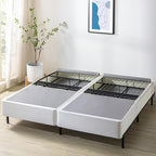 ZINUS 9 Inch Box Spring with Cover, No Assembly Mattress Foundation, Sturdy Metal Structure, Split Cal King, White