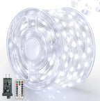 Ollny Outdoor Christmas Lights 1000LED 328FT, Cool White Fairy Lights IP67 Waterproof, Plug in String Light with Remote 8 Modes Timer, Xmas Light for Outside Indoor House Tree Decorations