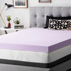 LUCID 4 Inch Lavender Infused Memory Foam Mattress Topper, Twin XL Size – Ventilated Design – Pressure Relieving Bed Topper - Mattress Pad – CertiPur Certified