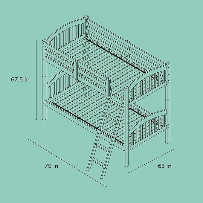 Storkcraft Long Horn Twin-Over-Twin Bunk Bed (Natural) - GREENGUARD Gold Certified, Converts to 2 Individual Twin beds
