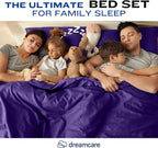 DREAMCARE Twin XL Sheet Set - Cooling Bed Sheets - 4pc Set - up to 15" Deep Pocket - Soft & Long Lasting 100% Fine Brushed Polyester with Side Pocket - Purple