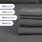 Twin 4 Piece Sheet Set - Comfy Breathable & Cooling - Ultra Soft Hotel Luxury Bedding Set w/ 8-16 Inch Deep Pockets - 1 Flat & 1 Fitted Sheet & 2 Pillowcases - Wrinkle Free and Easy Care - Charcoal
