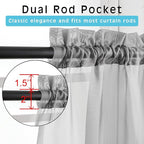 OVZME Grey Sheer Curtains - 96" Inch Length 2 Panels Set, Light Filtering Soft Rod Pocket Voile Drapes for Living Room/Bedroom, Each 42" W x 96" L