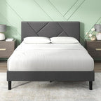 ZINUS Judy Upholstered Platform Bed Frame, Mattress Foundation, Wood Slat Support, No Box Spring Needed, Eco Friendly WonderBox (TM), Easy Assembly, Dark Grey, Full