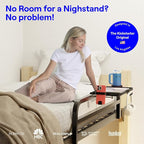 BedShelfie Bedside Shelf for Dorm Room Bunk Bed & Top Bunk, College Dorm Room Essentials, Bedside Caddy, Clip on Floating Tray, Bed Side Table Storage, Loft Nightstand Decor, Black