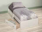 Sauder Beginnings Twin Platform Bed with Storage Drawers, Soft White