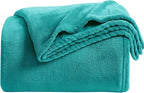 KMUSET Fleece Blanket Throw - Teal, Lightweight, Super Soft, Cozy Luxury Bed Blanket