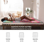 MAXYOYO Full Size Futon Floor Mattress Shikibuton Sleeping Mats for Adults, Floor Futon with High-Density Foam, Portable Mattress for Living Room, Guest Room, Bohemian B
