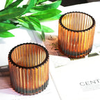 VOHO Votive Candle Holders for Wedding Candles, Amber Glass Candle Holder Set of 6, Tealight Candle Holder Bulk for Wedding Decor, Table Centerpiece, Birthday Party
