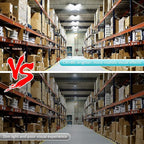 LED Garage Lights 2 Pack, New Upgrade 80W Deformable Shop Lights with 4 Adjustable Panels, E26/E27 LED Ceiling Light, 8000LM 6500K Hight Bay Light for Basement Warehouse Workshop