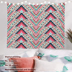 Batmerry Modern Stripe Geometric Tapestry,Boho Tribal ethnic Seamless striped Wall Art Hanging Decoration Polyester Fiber White Ruffled Around for Dorm Room Bedroom Living Room, 51.2x59.1 inches