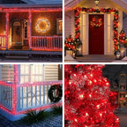 Red Christmas Lights - 100 Count Incandescent Lights with Green Wires - UL Certified, Connectable for Indoor/Outdoor Xmas, Wedding, Holiday, Party, Home Decorations