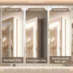 Keonjinn LED Bathroom Mirror 48" x 24" with Frontlit and Backlit, Stepless 3 Colors Temperature & Dimmable Wall Mirror, Tempered Glass, UL Listed LED Driver, Double LED Strips Lighted Vanity Mirror