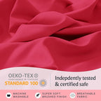 LuxClub 4 PC Sheet Set Bed Sheets Deep Pockets 16" Eco Friendly Wrinkle Free Cooling Machine Washable Hotel Bedding Silky Soft - Red California King