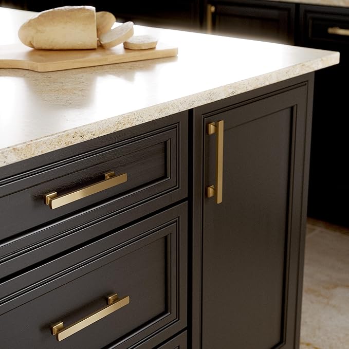 FRANKLIN BRASS Tiered Foot (10-Pack) Cabinet Handles 5-1/16" Hole Center Pulls | Champagne Bronze Hardware Kitchen Door, Drawers, Dressers, Furniture P49574C-CZ-B