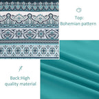 Cottolester Boho Queen Comforter Set 8 Pieces, Teal Comforter Bohemian Striped Bed in A Bag,Soft Microfiber Bedding Set for All Seasons