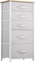 YITAHOME 5 Drawers Dresser - Fabric Dresser, Organizer Unit for Living Room, Closets(Pink)