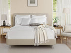 100% Egyptian Cotton Sheets Queen Size Bed Set, Deep Pocket Queen Sheet set, 800 Thread Count Cotton Bed Sheets, Naturally Cool Soft Breathable No Pill Elasticated Luxury White Bedding For All Seasons